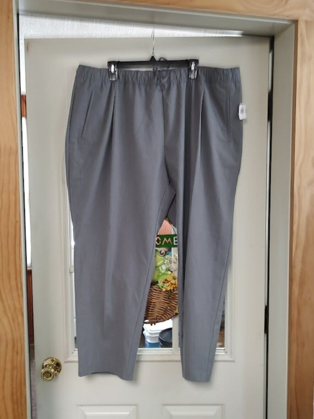 New Old Navy Gray High Rise Billie Straight Pull On Drawstring Pants Women's 2X